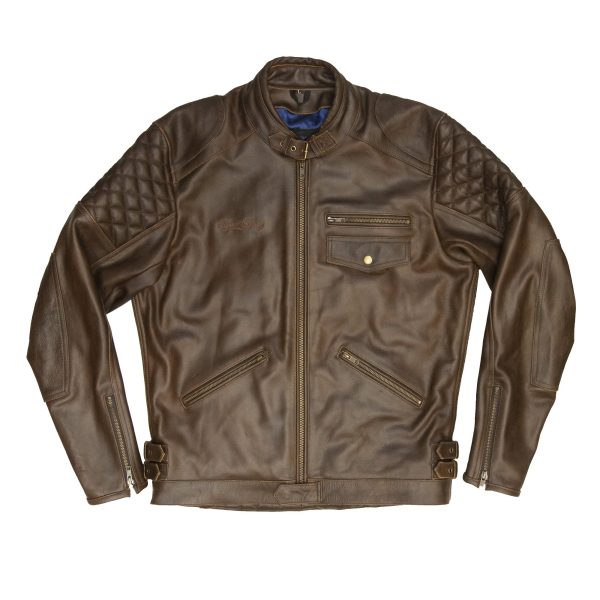 Kingpin Leather Motorcycle Jacket in brown - Age of Glory